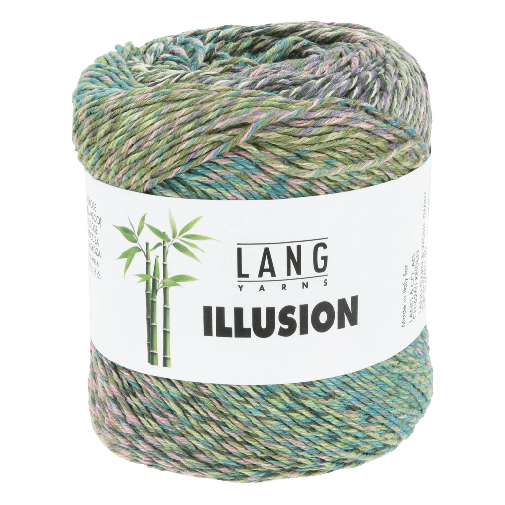 Lang Yarns Knitting Pattern Small-Medium - 4 balls / green/rose/blue/lavender 1155.0010 SENTA Top Pattern Bundle in Illusion by LANGYARNS | Punto 81-003