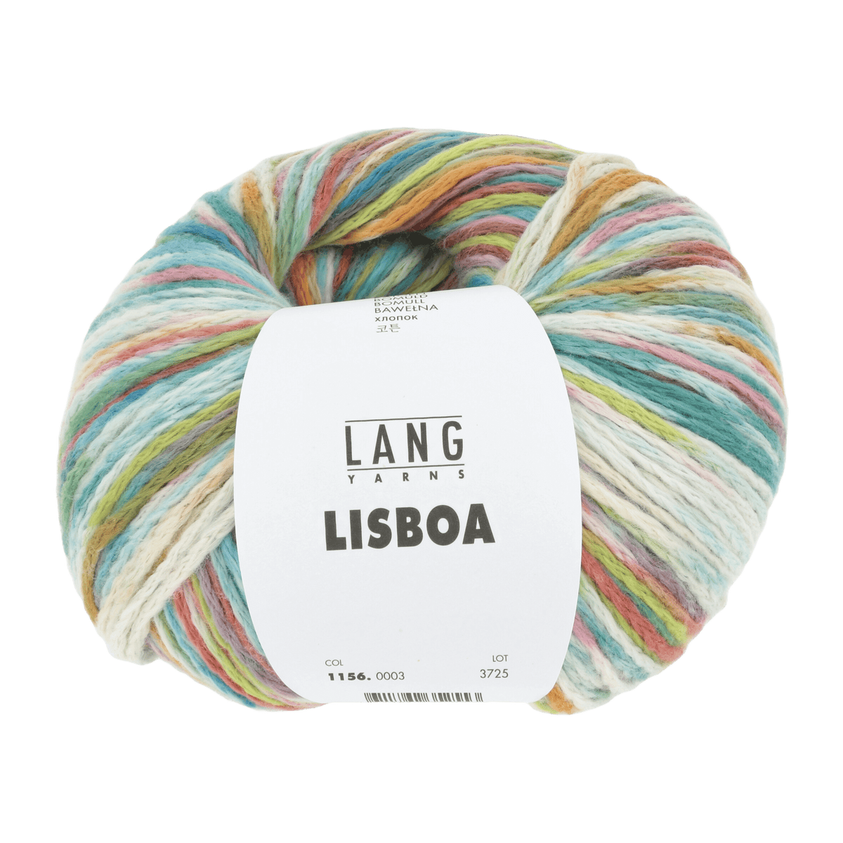 Lang Yarns Knitting Pattern Small-Medium - 4 balls / light green/rose/orange/aqua 1156.0003 ZIGGY Sweater Pattern Bundle in Lisboa by LANGYARNS | Punto 91-014