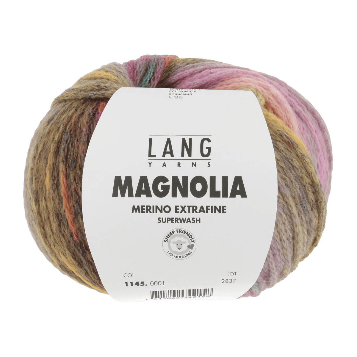 Lang Yarns Knitting Pattern Small-Medium - 4 balls / mustard yellow/grey/fuchsia 1145.0001 WITHNEY Top Down Sweater Pattern Bundle in Magnolia by LANGYARNS | Punto 74-002