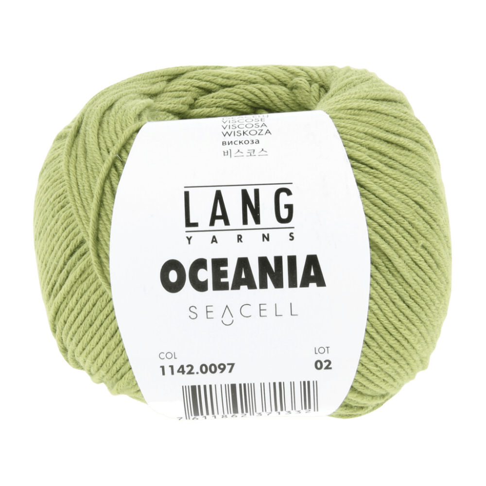 Lang Yarns Knitting Pattern Small-Medium - 4 balls / olive 1142.0097 NANE Top Pattern Bundle in Oceania by LANGYARNS | Fatto a Mano 284-060