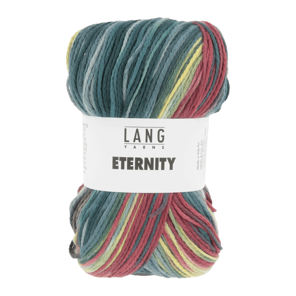 Lang Yarns Knitting Pattern Small-Medium - 4 balls / petrol/berry/lightblue/lightgreen 1174.0001 DAY Sweater Pattern Bundle in Eternity by LANGYARNS | Punto 91-002