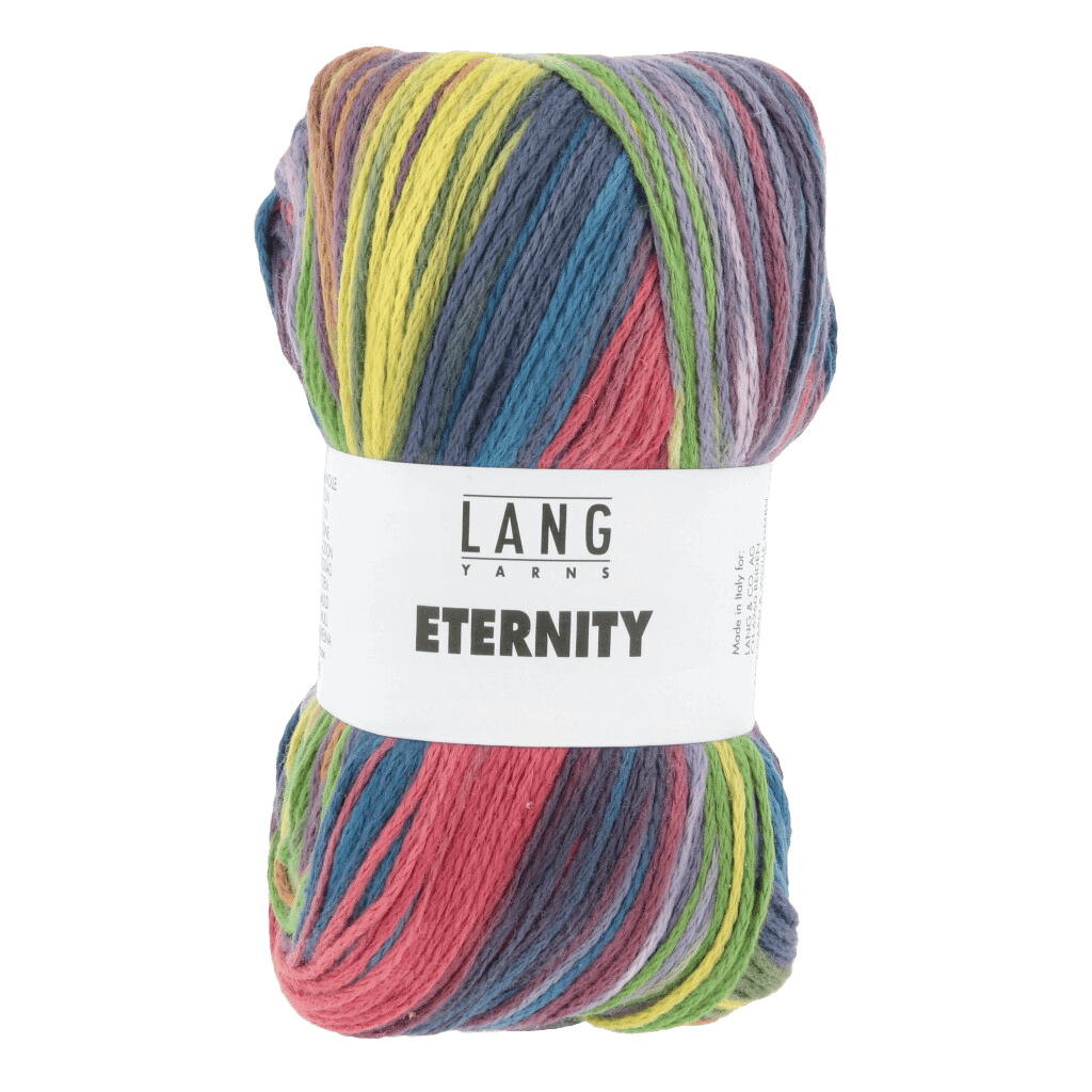 Lang Yarns Knitting Pattern Small-Medium - 4 balls / salmon/red/yellow/blue 1174.0007 DAY Sweater Pattern Bundle in Eternity by LANGYARNS | Punto 91-002