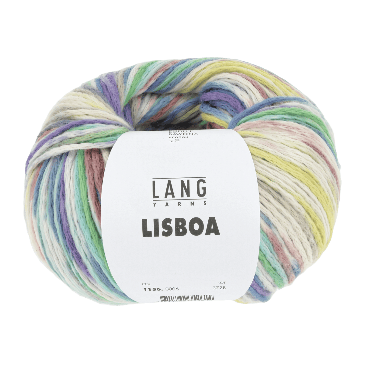 Lang Yarns Knitting Pattern Small-Medium - 4 balls / yellow/blue/green/purple 1156.0006 ZIGGY Sweater Pattern Bundle in Lisboa by LANGYARNS | Punto 91-014