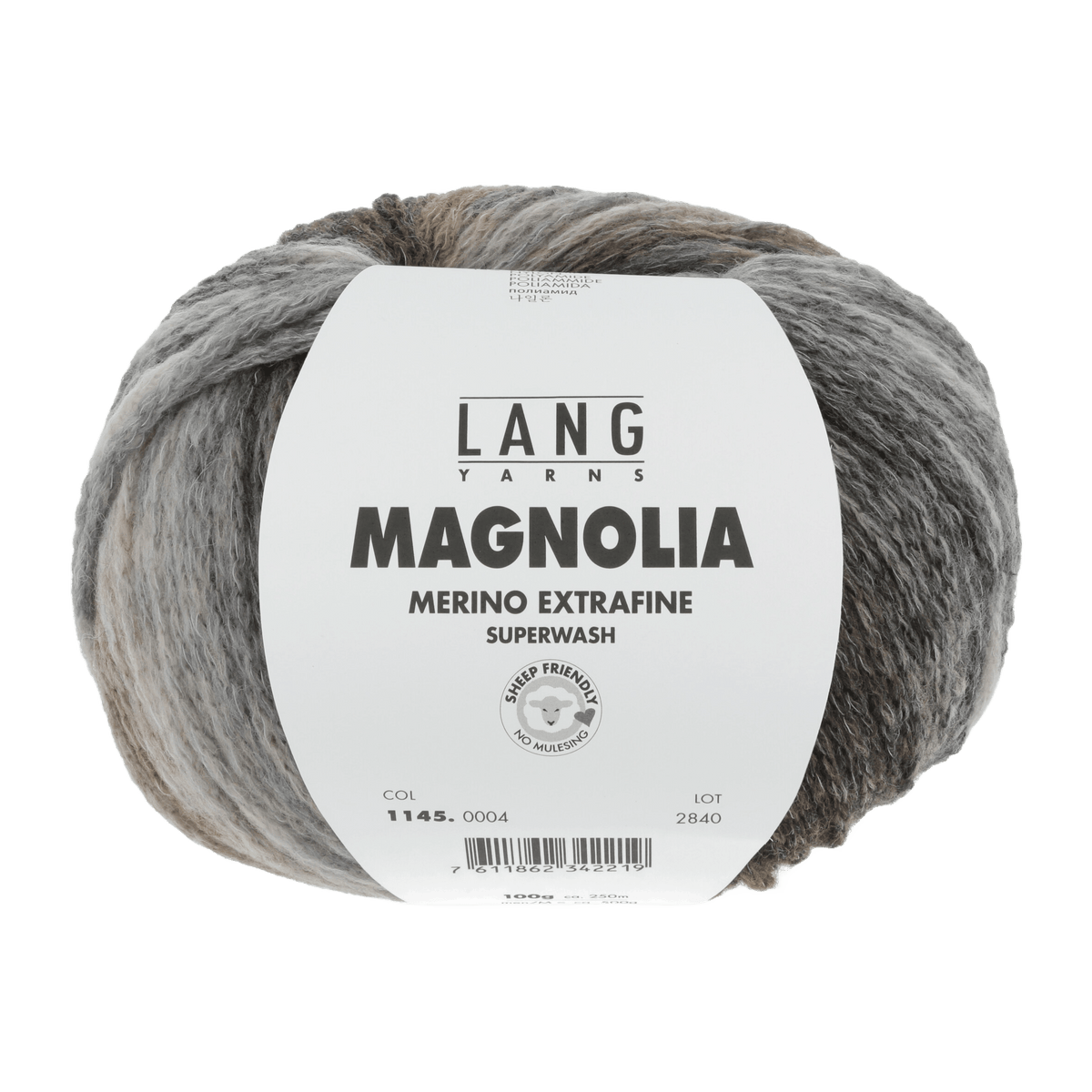 Lang Yarns Knitting Pattern Small-Medium - 5 balls / brown/beige/grey 1145.0004 CARA Short-sleeved sweater Pattern Bundle in Magnolia by LANGYARNS | Punto 74-010