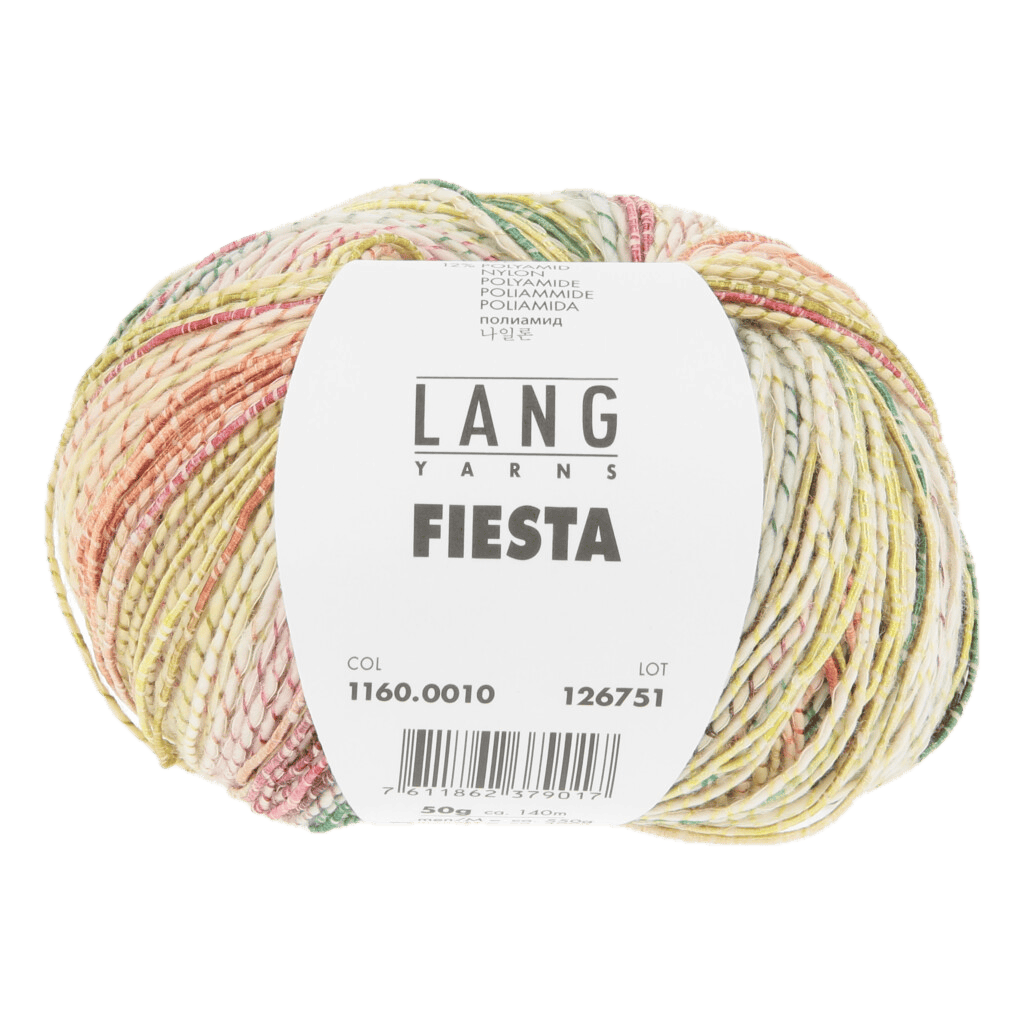 Lang Yarns Knitting Pattern Small-Medium - 5 balls / dark green/orange/yellow/rose 1160.0010 DELILAH Slipover Pattern Bundle in Fiesta by LANGYARNS | Fatto a Mano 284-014