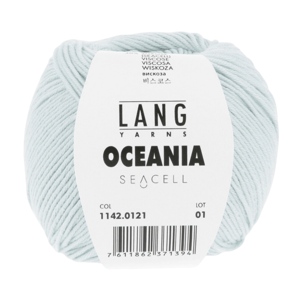 Lang Yarns Knitting Pattern Small-Medium - 5 balls / ice blue 1142.0121 Matoaka Top Pattern Bundle in Oceania by LANGYARNS | Fatto a Mano 288-060