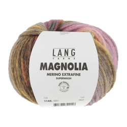 Lang Yarns Knitting Pattern Small-Medium - 5 balls / mustard yellow/grey/fuchsia 1145.0001 WENKE Sweater Pattern Bundle in Magnolia by LANGYARNS | Punto 74-006