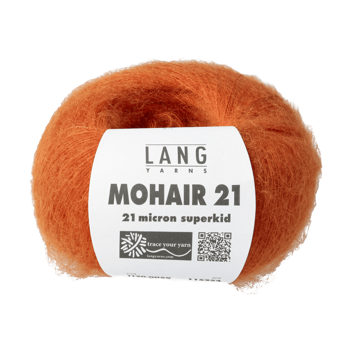 Lang Yarns Knitting Pattern Small-Medium - 5 balls / orange 1120.0059 CARMELA Loose-fitting vest Pattern Bundle in MOHAIR 21 by LANGYARNS | Fatto a Mano 278-026