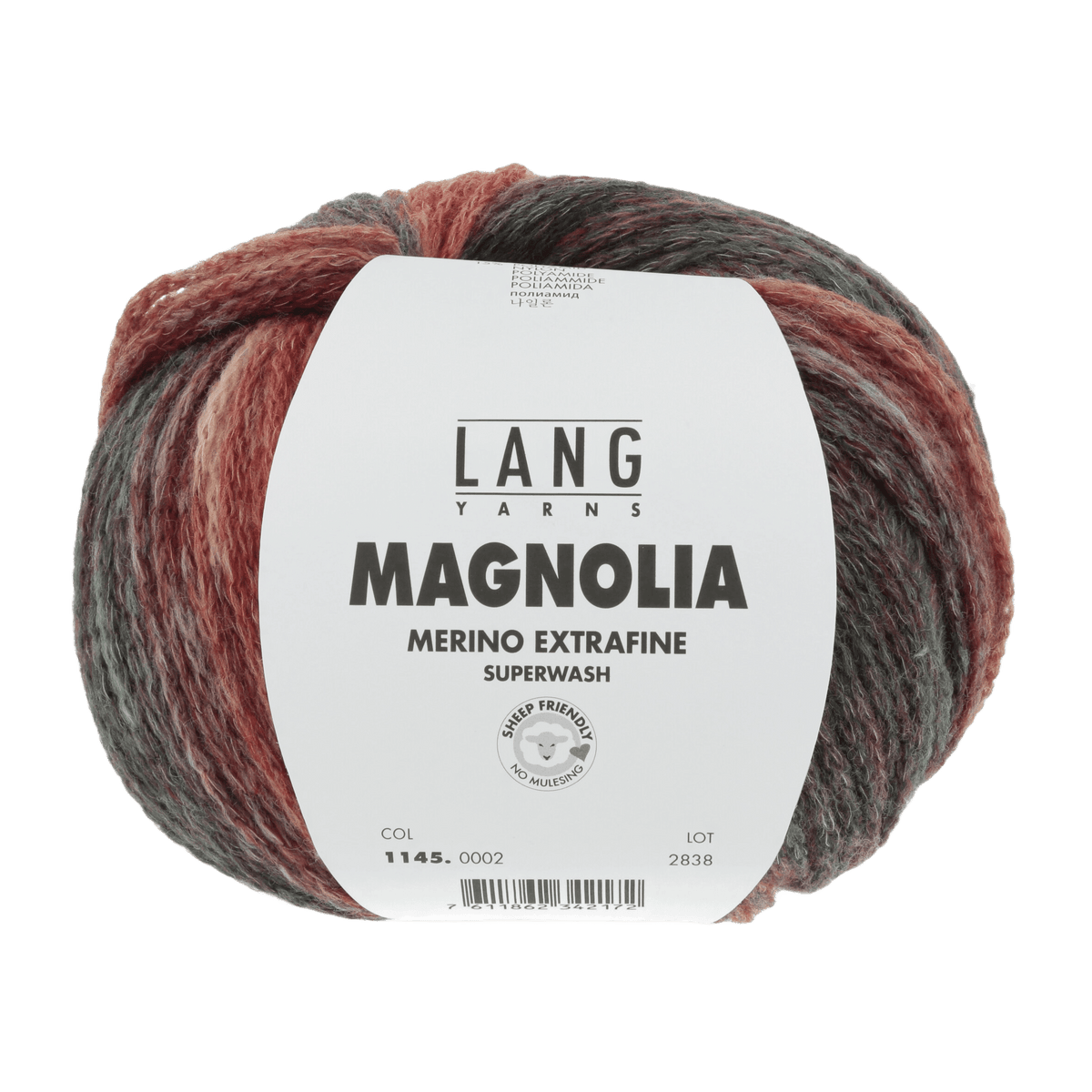 Lang Yarns Knitting Pattern Small-Medium - 5 balls / ORANGE/ROT/GRAU 1145.0002 ENORA Sweater Pattern Bundle in Magnolia by LANGYARNS | Punto 088
