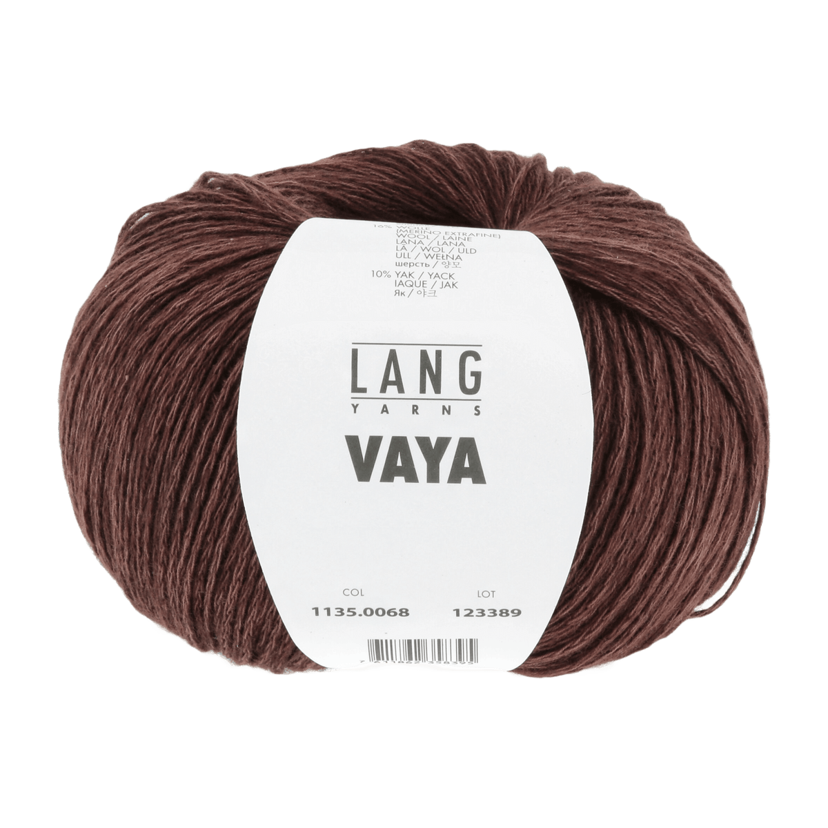 Lang Yarns Knitting Pattern Small-Medium - 6 balls / brown 1135.0068 Linde Sweater Pattern Bundle in Vaya by LANGYARNS | Fatto a Mano 288-038