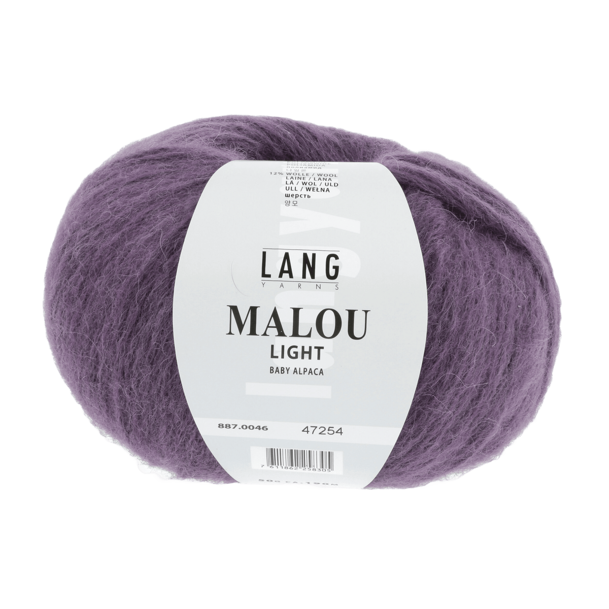 Lang Yarns Knitting Pattern Small-Medium - 6 balls / dark lilac 887.0046 ELVIRA Sweater Pattern Bundle in MALOU LIGHT by LANGYARNS | Fatto a Mano 278-014