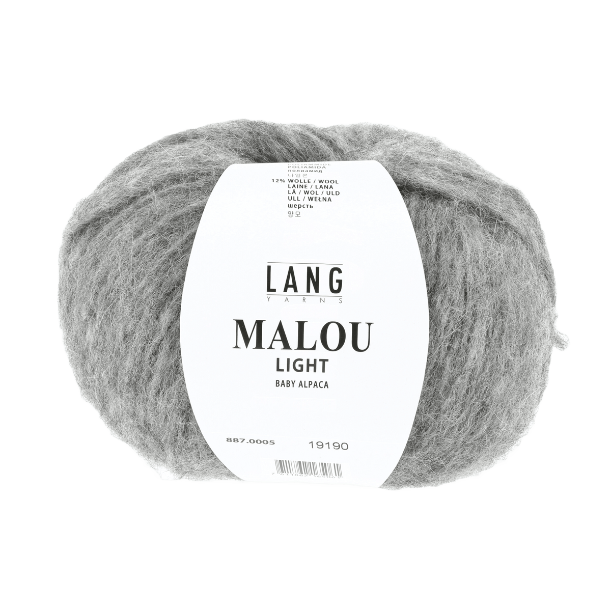 Lang Yarns Knitting Pattern Small-Medium - 6 balls / grey 887.0005 JAMILA Sweater Pattern Bundle in Malou Light by LANGYARNS | Fatto a Mano 282-026