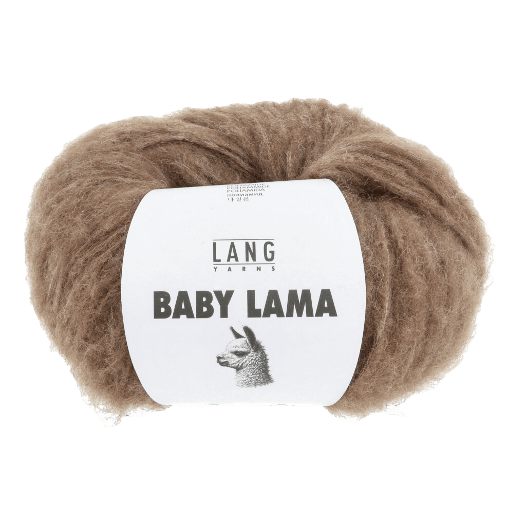 Lang Yarns Knitting Pattern Small-Medium - 6 balls / HELLBRAUN 1170.0196 CLAIRE Sweater Top Down Pattern Bundle in Baby Lama by LANGYARNS | Punto 089