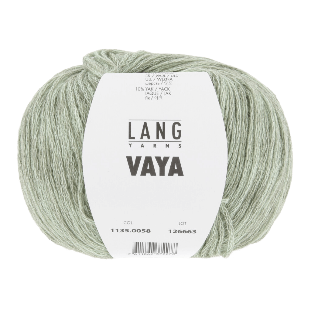 Lang Yarns Knitting Pattern Small-Medium - 6 balls / mint 1135.0058 BLAKE Slipover Pattern Bundle in Vaya by LANGYARNS | Fatto a Mano 286-037