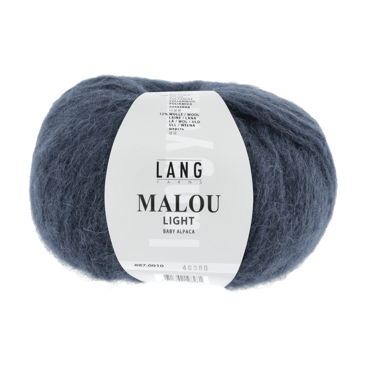 Lang Yarns Knitting Pattern Small-Medium - 6 balls / steel blue 887.0010 ELVIRA Sweater Pattern Bundle in MALOU LIGHT by LANGYARNS | Fatto a Mano 278-014