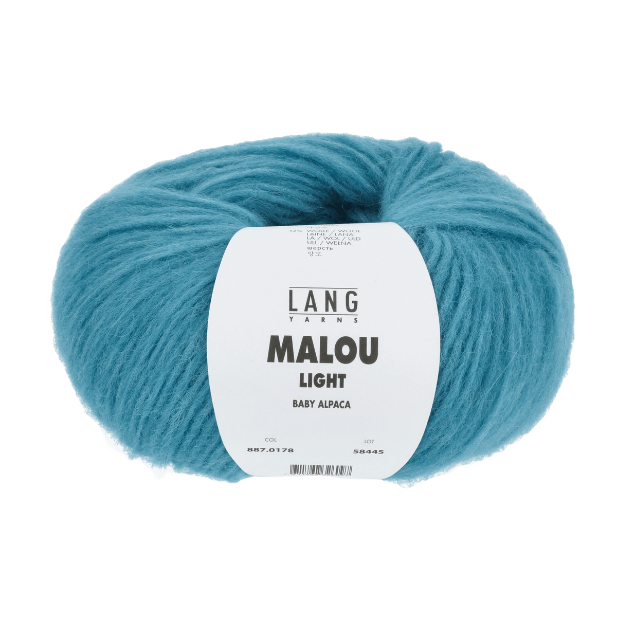 Lang Yarns Knitting Pattern Small-Medium - 6 balls / turquoise 887.0178 BECCY Slipover Pattern Bundle in Malou light by LANGYARNS | Fatto a Mano 286-053