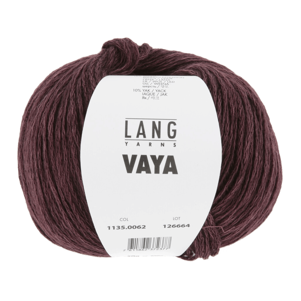 Lang Yarns Knitting Pattern Small-Medium - 6 balls / wine red 1135.0062 Linde Sweater Pattern Bundle in Vaya by LANGYARNS | Fatto a Mano 288-038