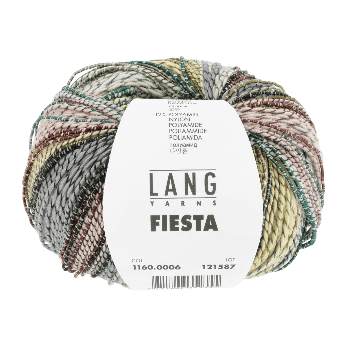 Lang Yarns Knitting Pattern Small-Medium - 6 balls / yellow/copper/grey/aqua 1160.0006 WANJA Top Pattern Bundle in Fiesta by LANGYARNS | Fatto a Mano 284-013