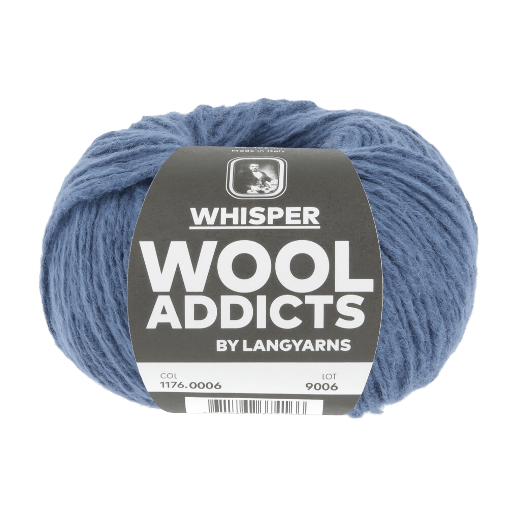 Lang Yarns Knitting Pattern Small-Medium - 7 balls / BLUE 1176.0006 CURATOR OF STITCHES Topdown Sweater Pattern Bundle in Whisper by LANGYARNS | WOOLADDICTS #16-028