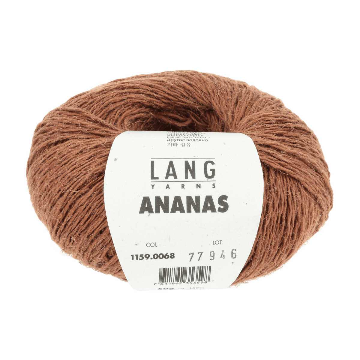 Lang Yarns Knitting Pattern Small-Medium - 7 balls / brown 1159.0068 TARANEH Sweater Pattern Bundle in Ananas by LANGYARNS | Fatto a Mano 284-020
