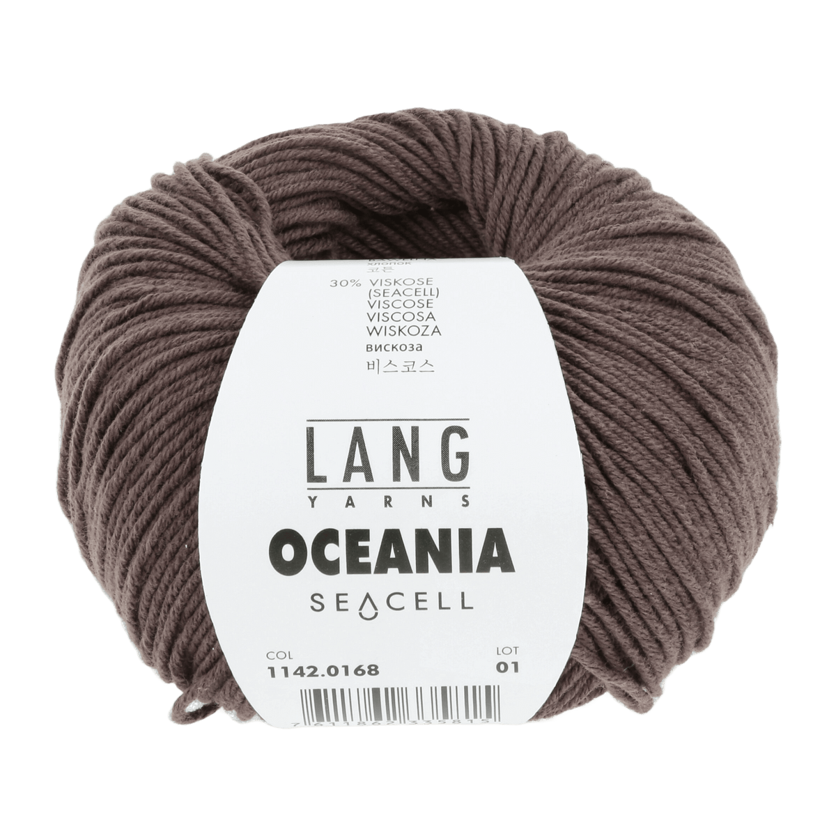 Lang Yarns Knitting Pattern Small-Medium - 7 balls / dark brown 1142.0168 Jorunn Sweater Pattern Bundle in Oceania by LANGYARNS | Fatto a Mano 288-059