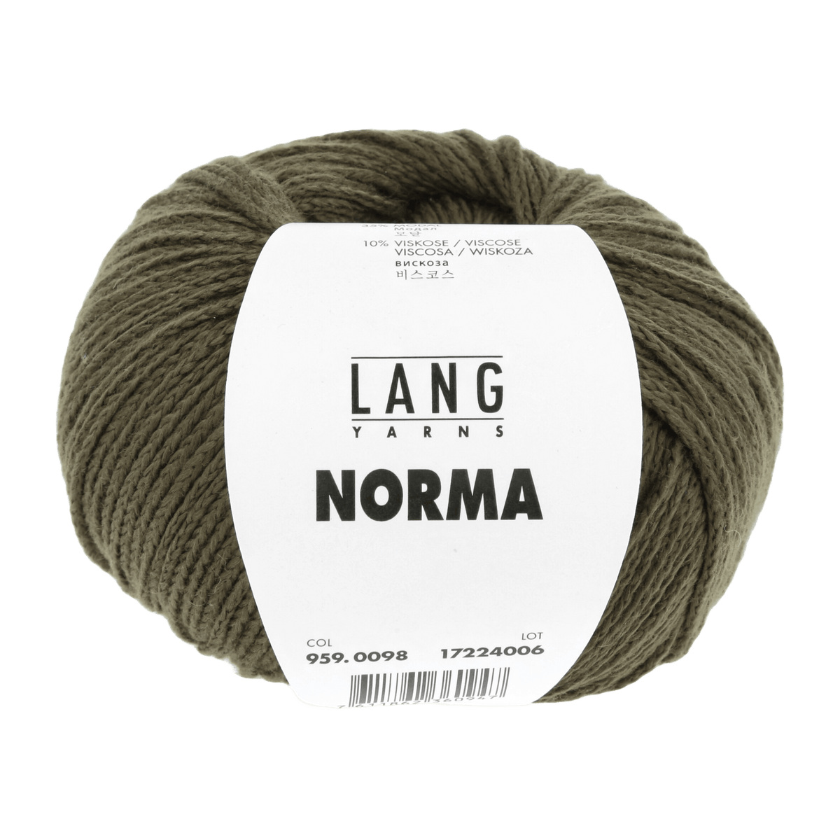 Lang Yarns Knitting Pattern Small-Medium - 7 balls / dark olive 959.0098 ZEINAB Top Down Short-sleeved Sweater Pattern Bundle in Norma by LANGYARNS | Fatto a Mano 284-001