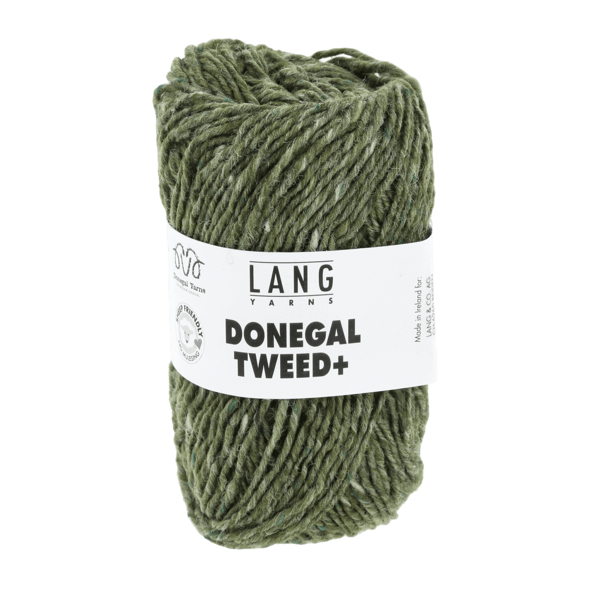 Lang Yarns Knitting Pattern Small-Medium - 7 balls / green 1143.0017 FERN Slipover Pattern Bundle in Donegal Tweed+ by LANGYARNS | Punto 87-024