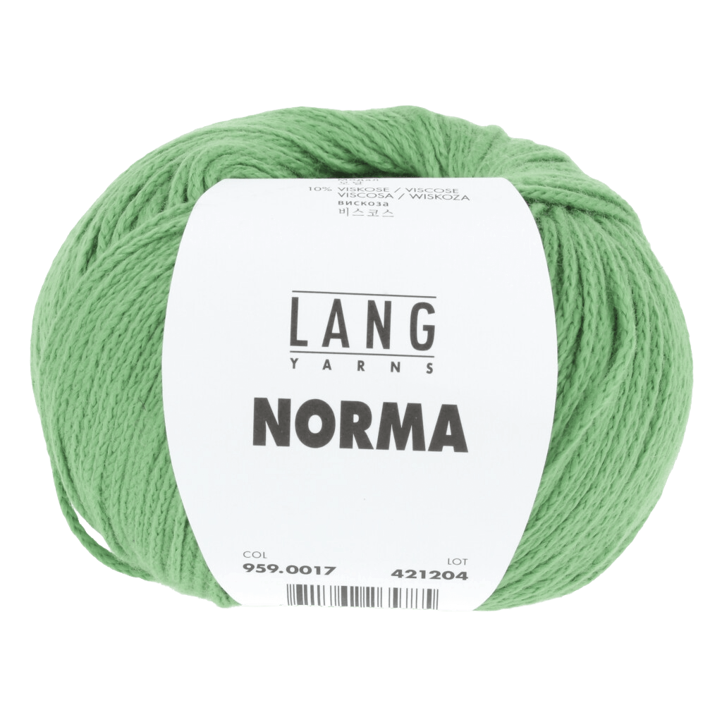 Lang Yarns Knitting Pattern Small-Medium - 7 balls / green 959.0017 ZEINAB Top Down Short-sleeved Sweater Pattern Bundle in Norma by LANGYARNS | Fatto a Mano 284-001