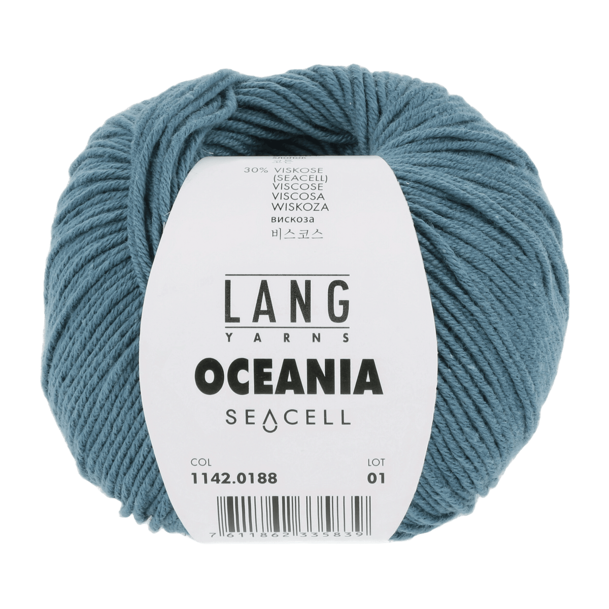Lang Yarns Knitting Pattern Small-Medium - 7 balls / petrol 1142.0188 Jorunn Sweater Pattern Bundle in Oceania by LANGYARNS | Fatto a Mano 288-059