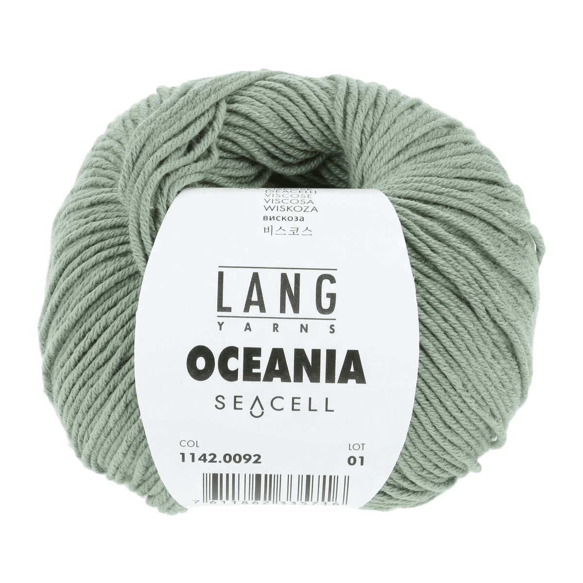 Lang Yarns Knitting Pattern Small-Medium - 7 balls / sage 1142.0092 Jorunn Sweater Pattern Bundle in Oceania by LANGYARNS | Fatto a Mano 288-059