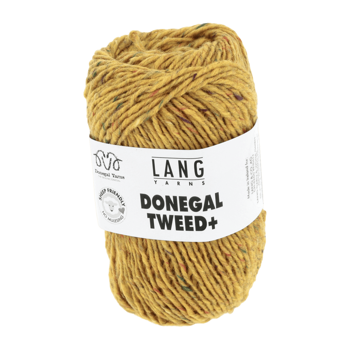 Lang Yarns Knitting Pattern Small-Medium - 7 balls / yellow 1143.0014 FERN Slipover Pattern Bundle in Donegal Tweed+ by LANGYARNS | Punto 87-024