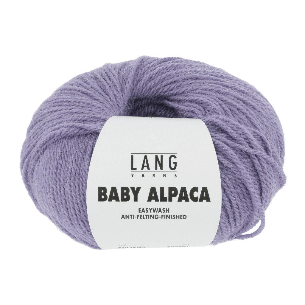 Lang Yarns Knitting Pattern Small-Medium - 8 balls / dark lilac 719.0045 PILAR Cardigan Pattern Bundle in Baby Alpaca by LANGYARNS | Fatto a Mano 286-019