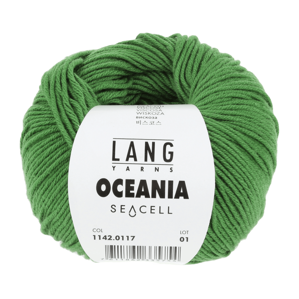 Lang Yarns Knitting Pattern Small-Medium - 8 balls / grassgreen 1142.0117 DARIA Sweater Pattern Bundle in Oceania by LANGYARNS | Fatto a Mano 280-033