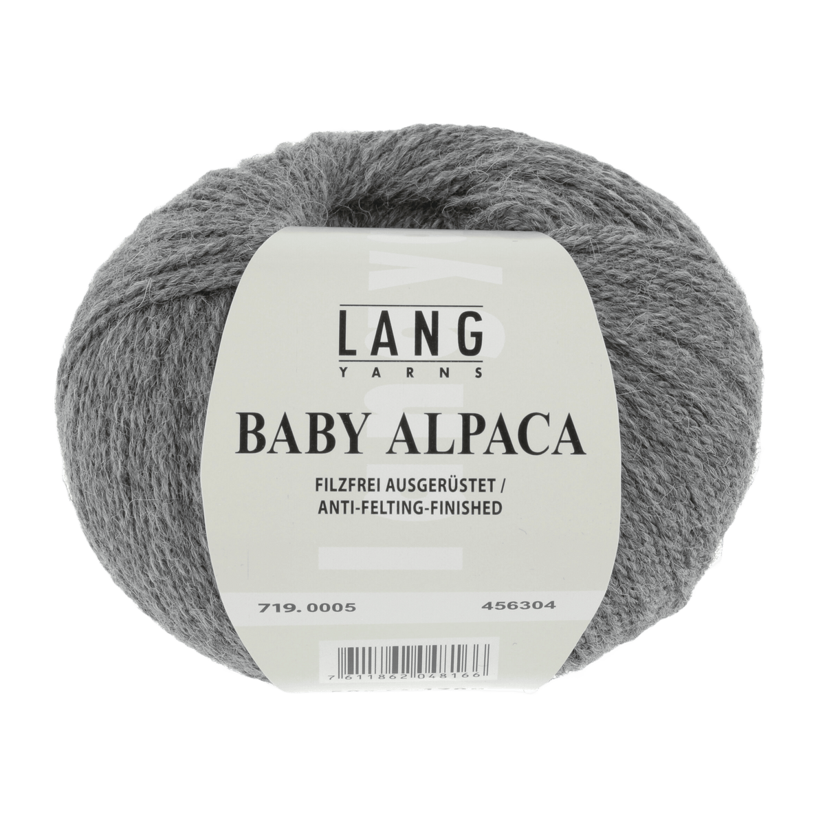 Lang Yarns Knitting Pattern Small-Medium - 8 balls / grey mélange 719.0005 PILAR Cardigan Pattern Bundle in Baby Alpaca by LANGYARNS | Fatto a Mano 286-019