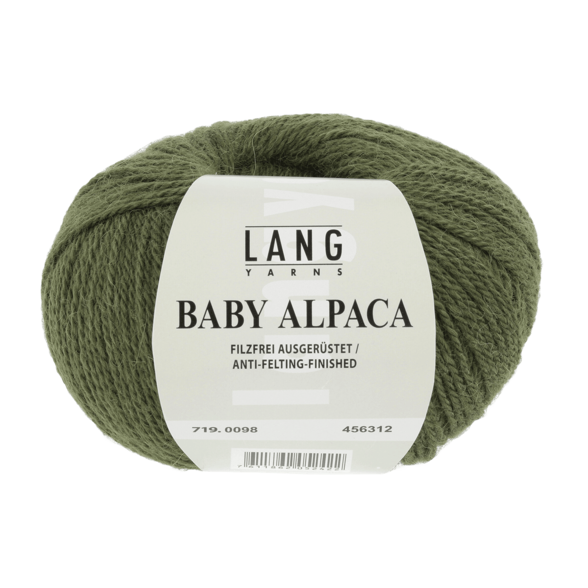 Lang Yarns Knitting Pattern Small-Medium - 8 balls / olive 719.0098 PILAR Cardigan Pattern Bundle in Baby Alpaca by LANGYARNS | Fatto a Mano 286-019