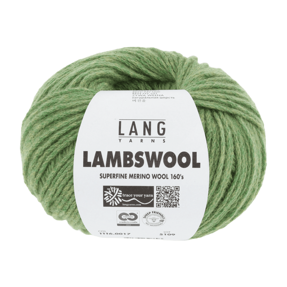 Lang Yarns Knitting Pattern Small-Medium - 9 balls / green mélange 1116.0017 PEARL Sweater Pattern Bundle in Lambswool by LANGYARNS | Fatto a Mano 286-086