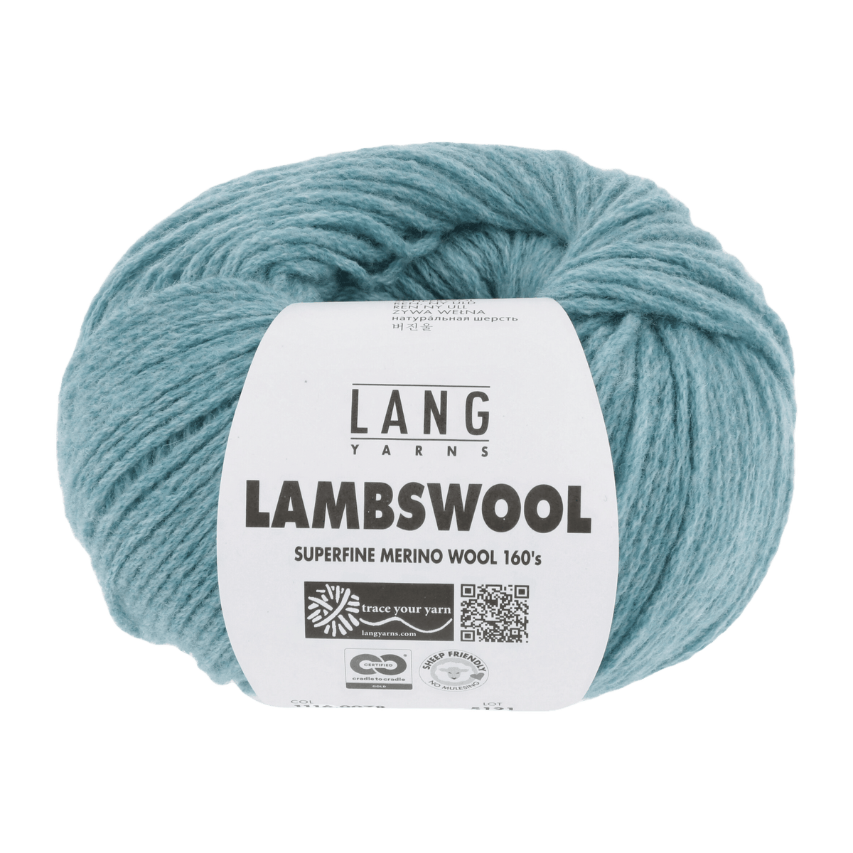 Lang Yarns Knitting Pattern Small-Medium - 9 balls / turquoise mélange 1116.0078 PEARL Sweater Pattern Bundle in Lambswool by LANGYARNS | Fatto a Mano 286-086