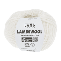 Lang Yarns Knitting Pattern Small-Medium - 9 balls / white 1116.0001 PEARL Sweater Pattern Bundle in Lambswool by LANGYARNS | Fatto a Mano 286-086