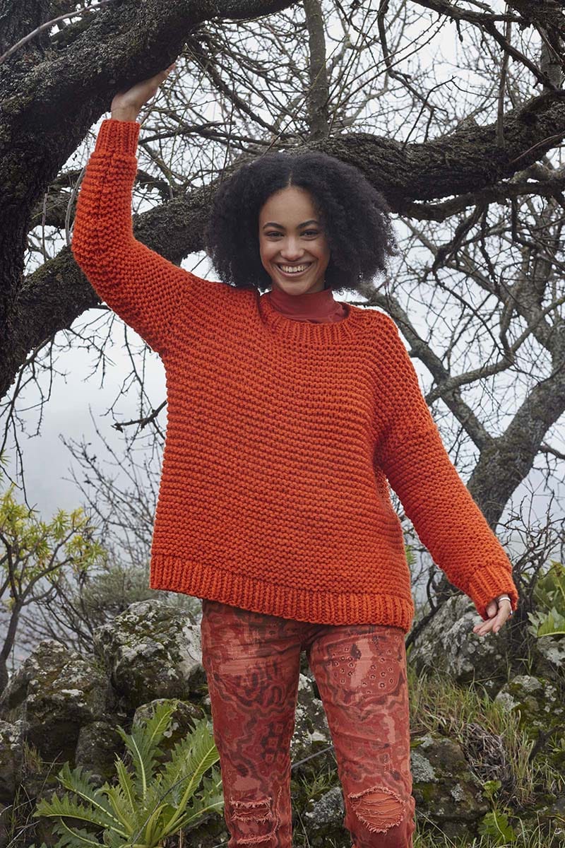 Lang Yarns Knitting Pattern STAND LIKE STONE Sweater Pattern Bundle in MEMORY by LANGYARNS | WOOLADDICTS #11-012