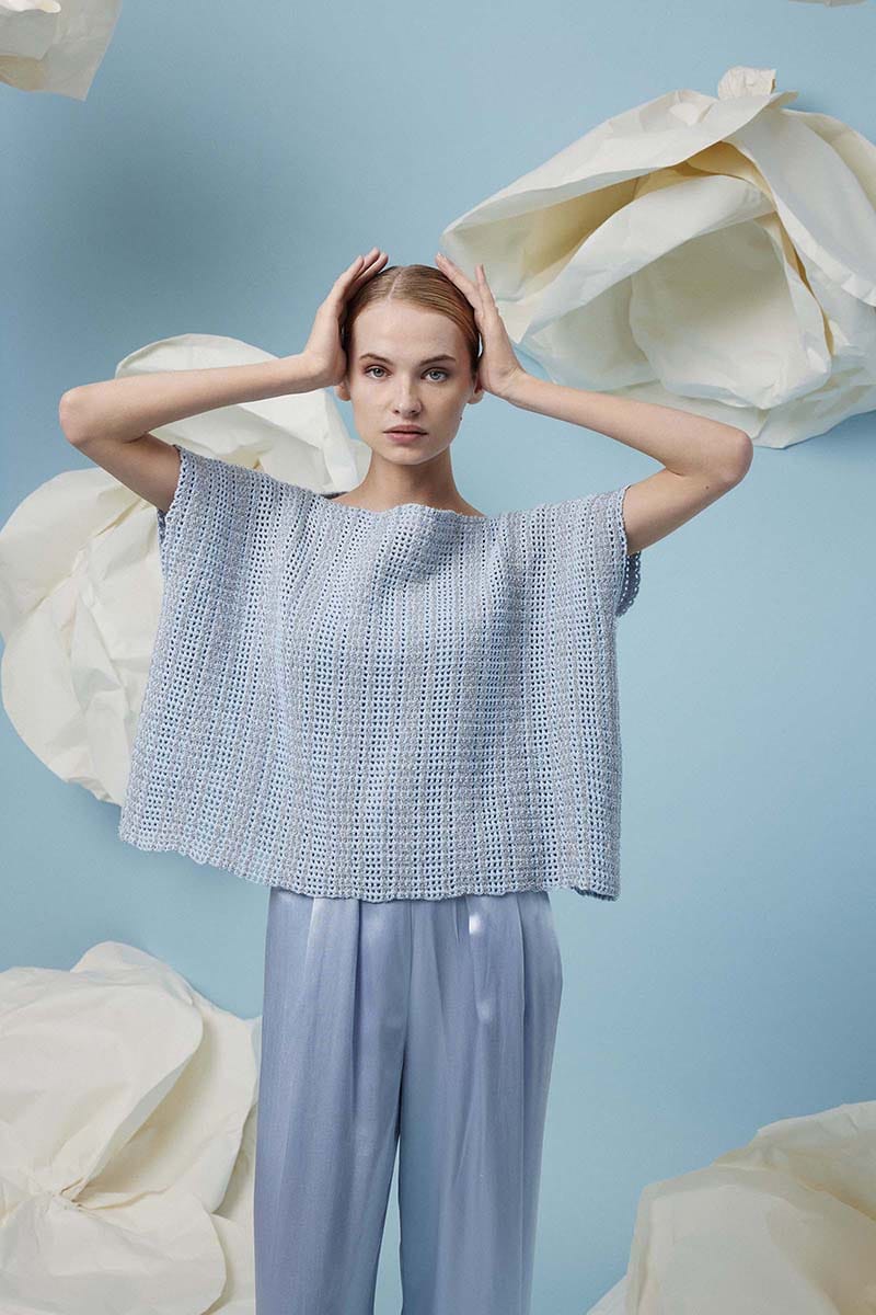 Lang Yarns Knitting Pattern Sylver Crochet Top Pattern Bundle in Baby Cotton / Astra by LANGYARNS | Fatto a Mano 288-063