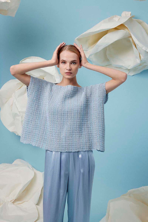 SYLVER Crochet Top Pattern Kit in BABY COTTON & ASTRA by LANGYARNS | Fatto a Mano 288-063