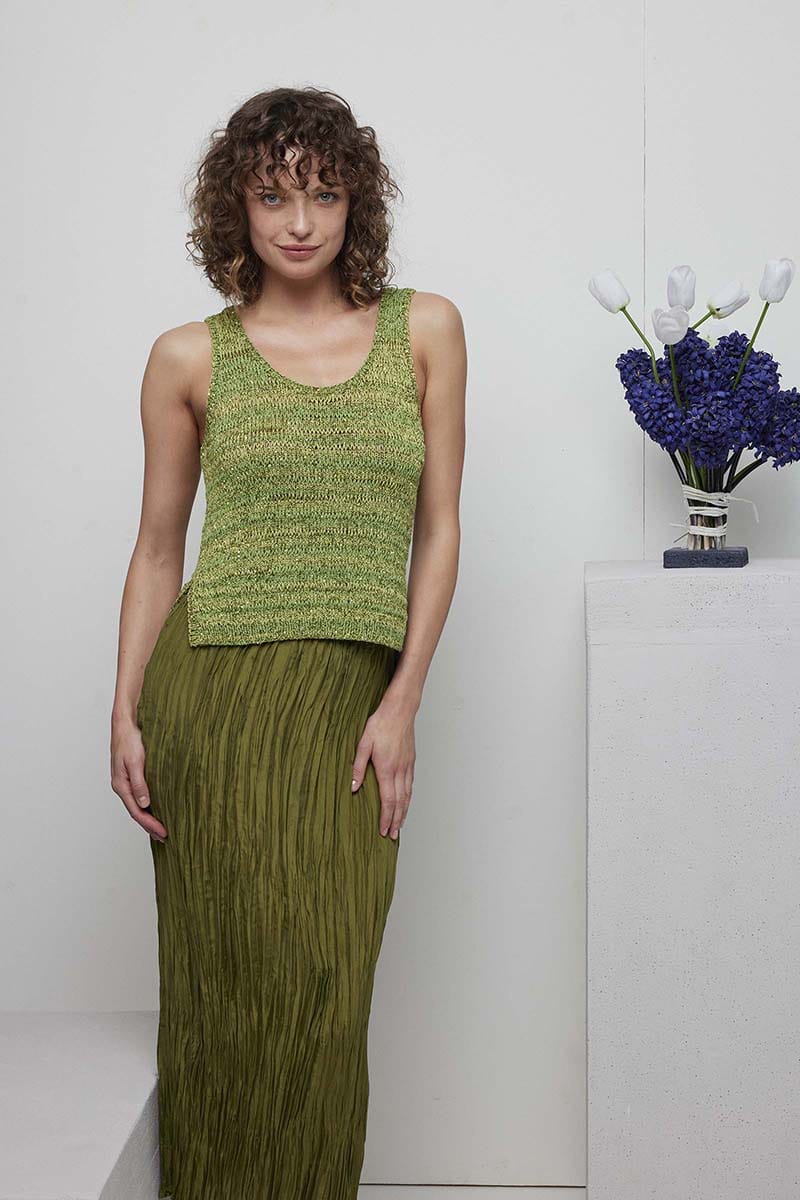 Lang Yarns Knitting Pattern Tiffany Top Pattern Bundle in Belle / Paillettes by LANGYARNS | Fatto a Mano 288-021