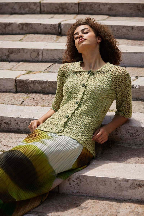 TIME-TO-INDULGE Crochet Short-sleeved Top Pattern Kit in PRIDE by WOOLADDICTS | WOOLADDICTS #16-014