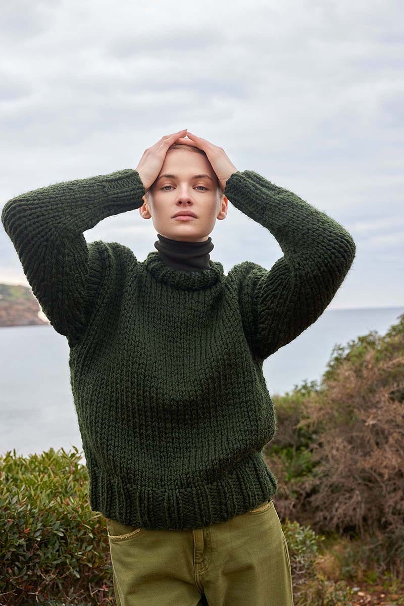 Lang Yarns Knitting Pattern TREE OF LIFE Sweater Pattern Bundle in Fire by LANGYARNS | WOOLADDICTS #15-036