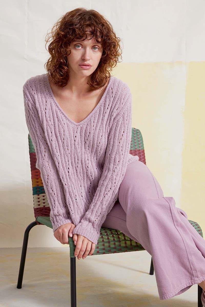 Lang Yarns Knitting Pattern TRIXIE Sweater Pattern Bundle in Regina by LANGYARNS | Fatto a Mano 284-067