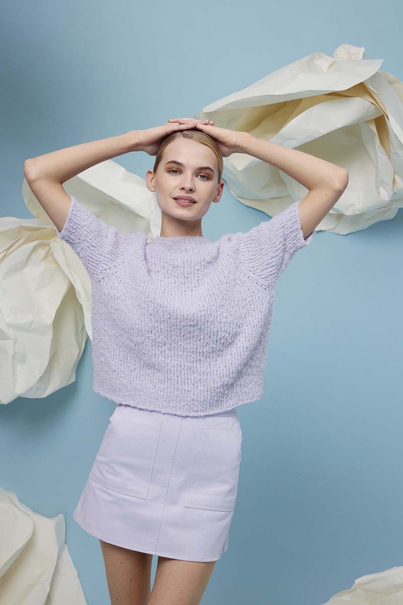 Lang Yarns Knitting Pattern Trudy Sweater Pattern Bundle in Piuma by LANGYARNS | Fatto a Mano 288-053