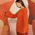 Lang Yarns Knitting Pattern VIOLET Sweater Pattern Bundle in ALPACA SOXX 6PLY by LANGYARNS | Fatto a Mano 278-049