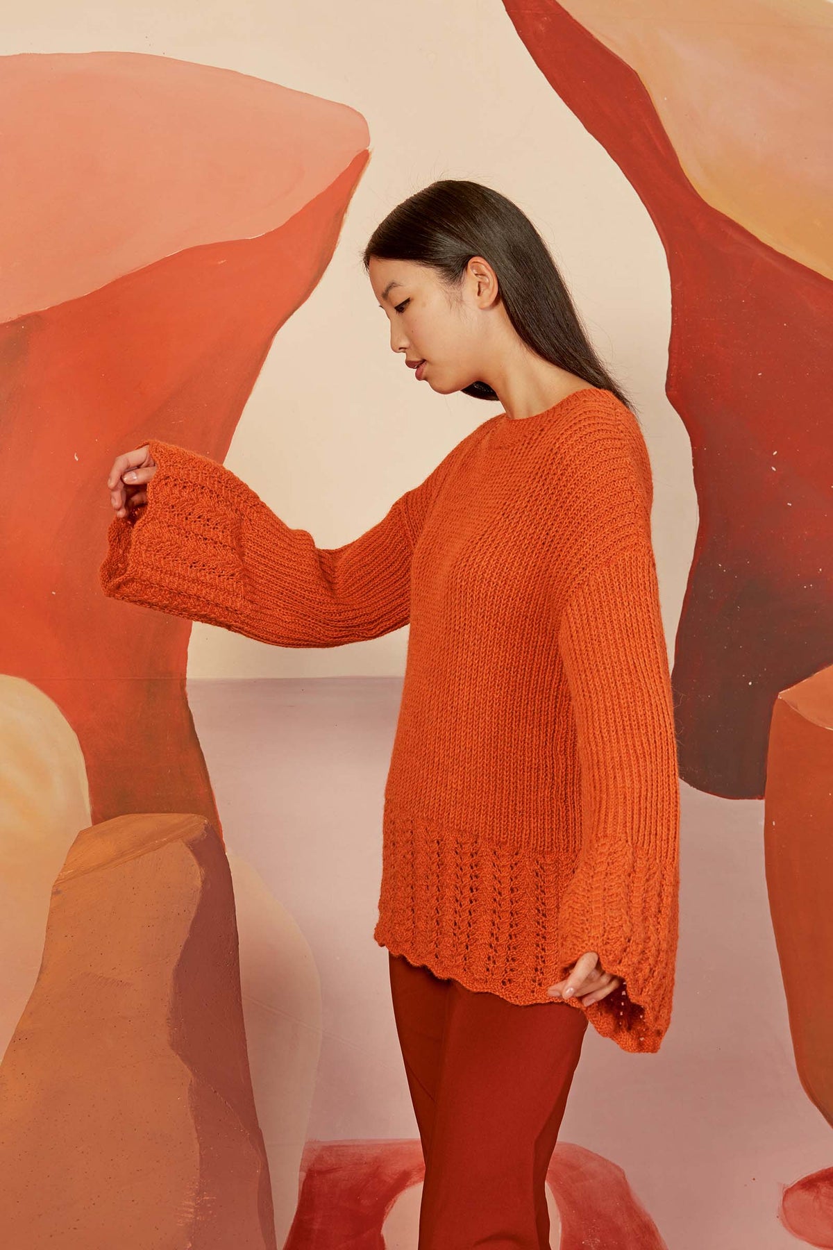 Lang Yarns Knitting Pattern VIOLET Sweater Pattern Bundle in ALPACA SOXX 6PLY by LANGYARNS | Fatto a Mano 278-049