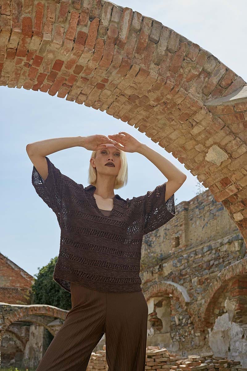 Lang Yarns Knitting Pattern WANDER OFF Short-sleeved sweater Pattern Bundle in Pride by LANGYARNS | WOOLADDICTS #12-009