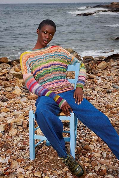 Lang Yarns Knitting Pattern WILONA Sweater Pattern Bundle in Infinity by LANGYARNS | Punto 85